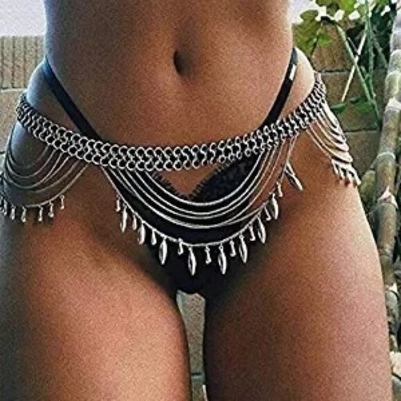 Spuly Accessories - SEQUINS waist chain beach belly body chains fashion jewelry nightclub accessory